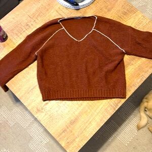 Brown with silver lining Anthropologie sweater